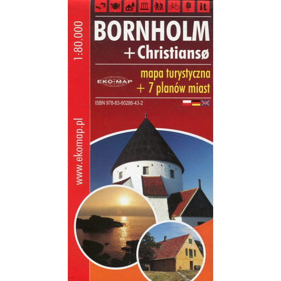 Bornholm + Christiansø | mapa turystyczna + 7 planów miast