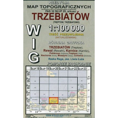 Trzebiatów - mapa WIG w skali 1:100 000