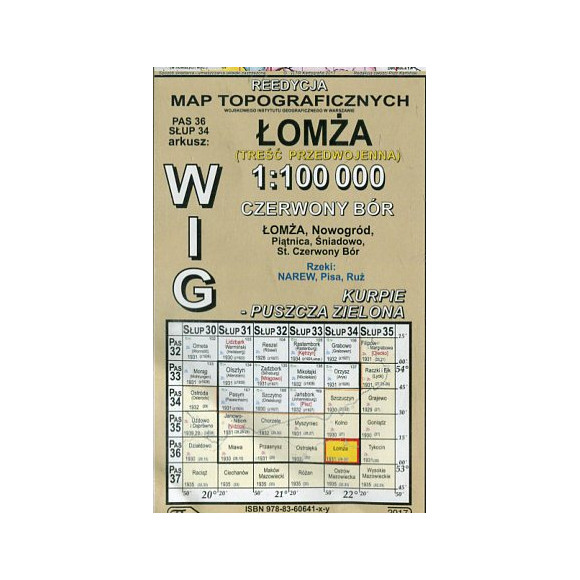 Łomża - mapa WIG w skali 1:100 000