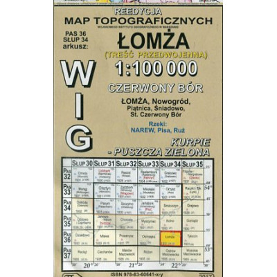 Łomża - mapa WIG w skali 1:100 000