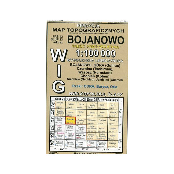 Bojanowo - mapa WIG w skali 1:100 000