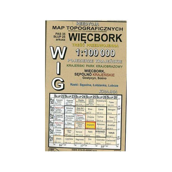Więcbork - mapa WIG w skali 1:100 000