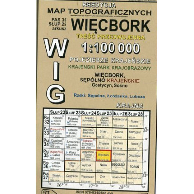 Więcbork - mapa WIG w skali 1:100 000