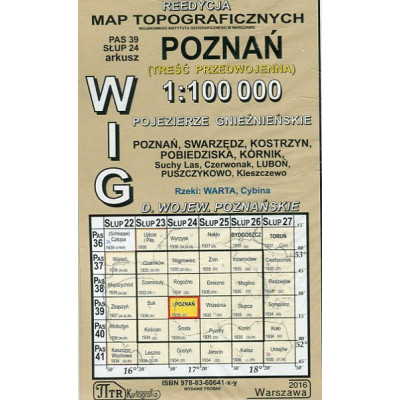 Poznań - mapa WIG w skali 1:100 000