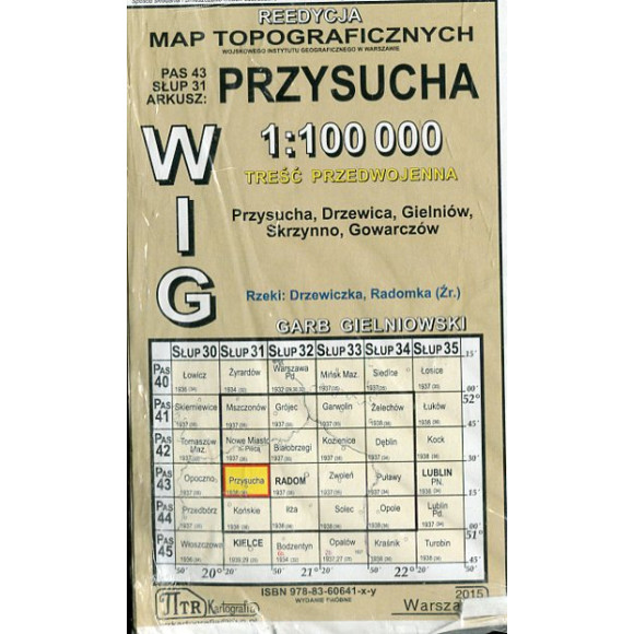 Przysucha - mapa WIG w skali 1:100 000