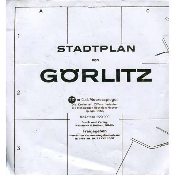 Stadtplan von Gorlitz 1937