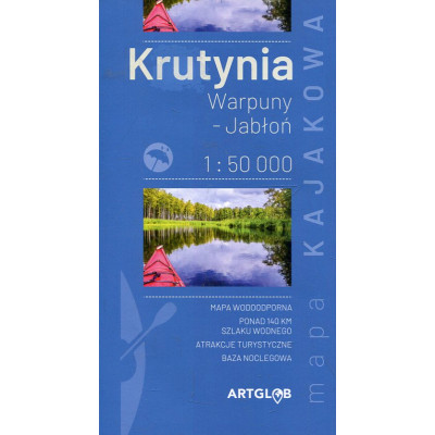 Krutynia. Warpuny - Jabłoń mapa kajakowa 1:50 000