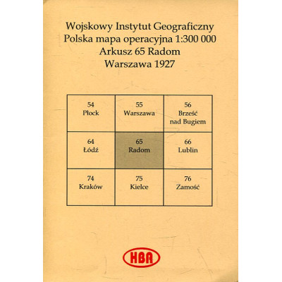 Arkusz 65 Radom Polska mapa operacyjna 1:300 00