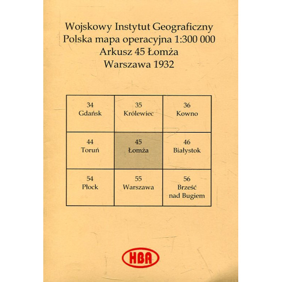 Arkusz 45 Łomża Polska mapa operacyjna 1:300 00