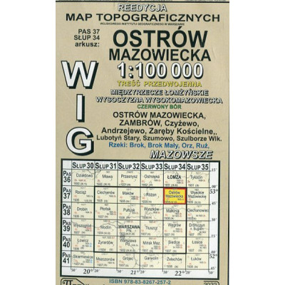 Ostrów Mazowiecka - mapa WIG skala 1:100 000