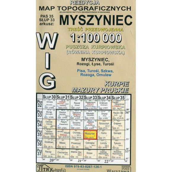 Myszyniec - mapa WIG skala 1:100 000