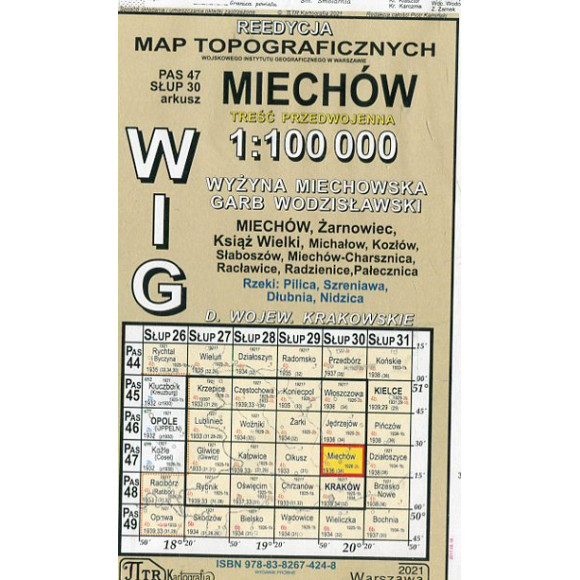 Miechów - mapa WIG skala 1:100 000