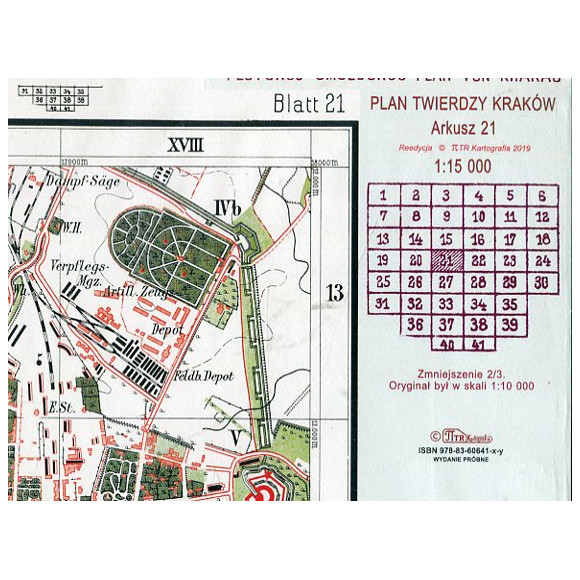 Festungs-Umgebungsplan von Krakau (Plan Twierdzy Kraków)