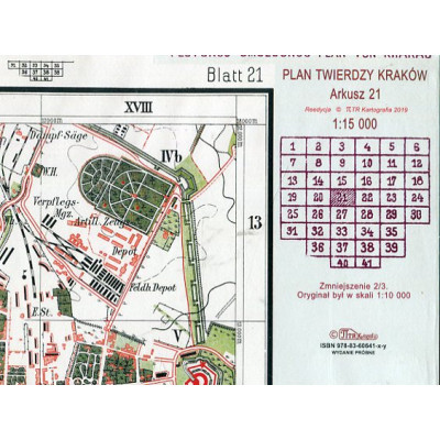 Festungs-Umgebungsplan von Krakau (Plan Twierdzy Kraków)