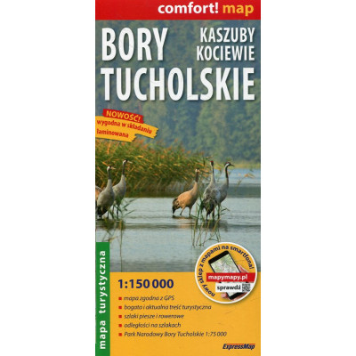 Bory Tucholskie, Kaszuby, Kociewie - laminowana mapa turystyczna 1:150 000