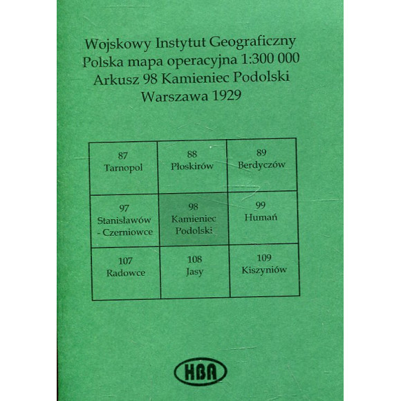 Arkusz 98 Kamieniec Podolski Polska mapa operacyjna 1:300 000