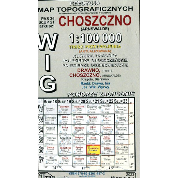 Choszczno - mapa WIG skala 1:100 000
