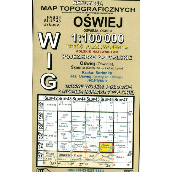 Oświej - mapa WIG skala 1:100 000