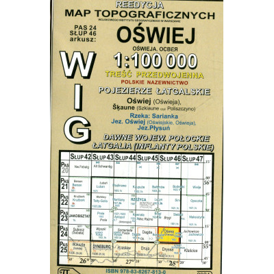 Oświej - mapa WIG skala 1:100 000