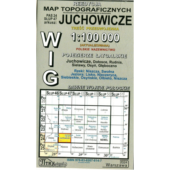 Juchowicze - mapa WIG skala 1:100 000