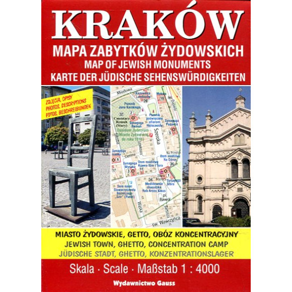 Kraków Mapa zabytków żydowskich, skala 1:4000