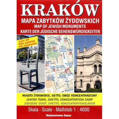 Kraków Mapa zabytków żydowskich, skala 1:4000