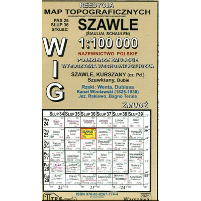 Szawle - mapa WIG skala 1:100 000