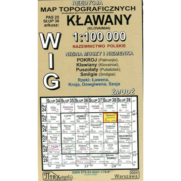 Kławany- mapa WIG skala 1:100 000