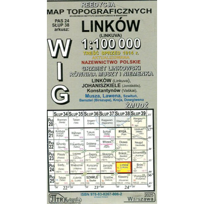 Linków - mapa WIG skala 1:100 000