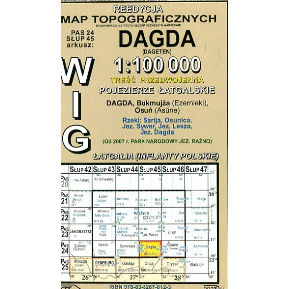 Dagda - mapa WIG skala 1:100 000
