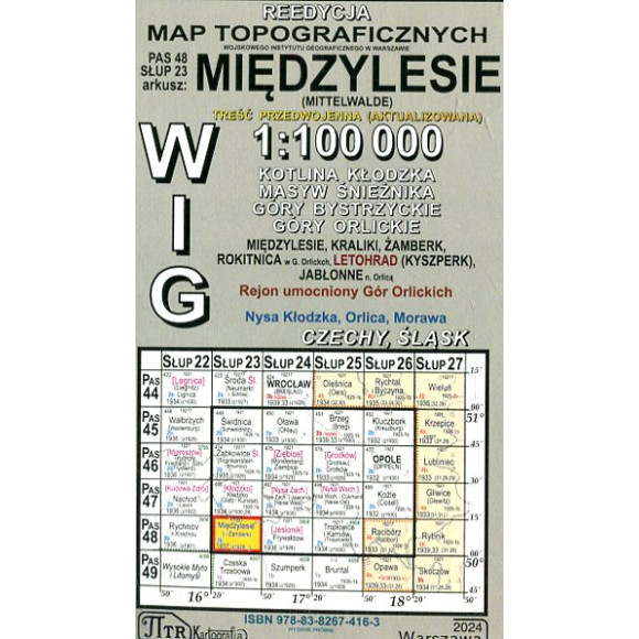 Międzylesie - mapa WIG skala 1:100 000