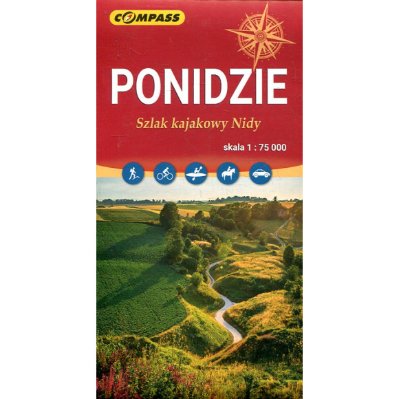 Ponidzie. Szlak kajakowy Nidy - mapa 1:75 000