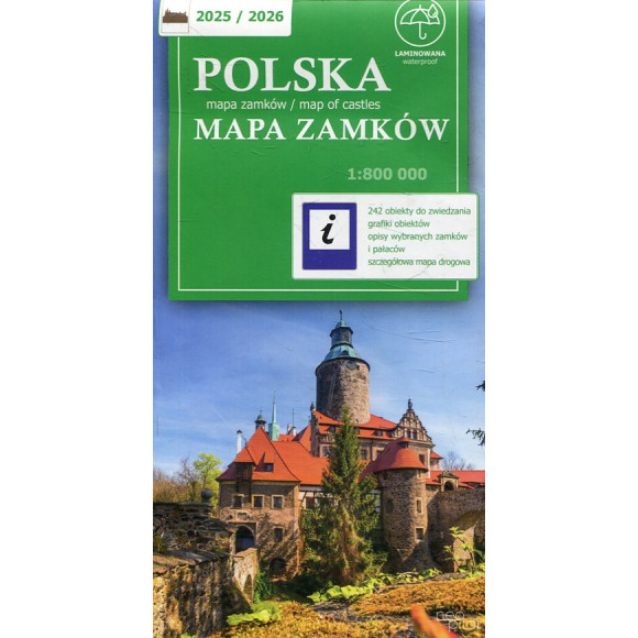 Polska mapa zamków 2025/2026 - skala 1:800 000